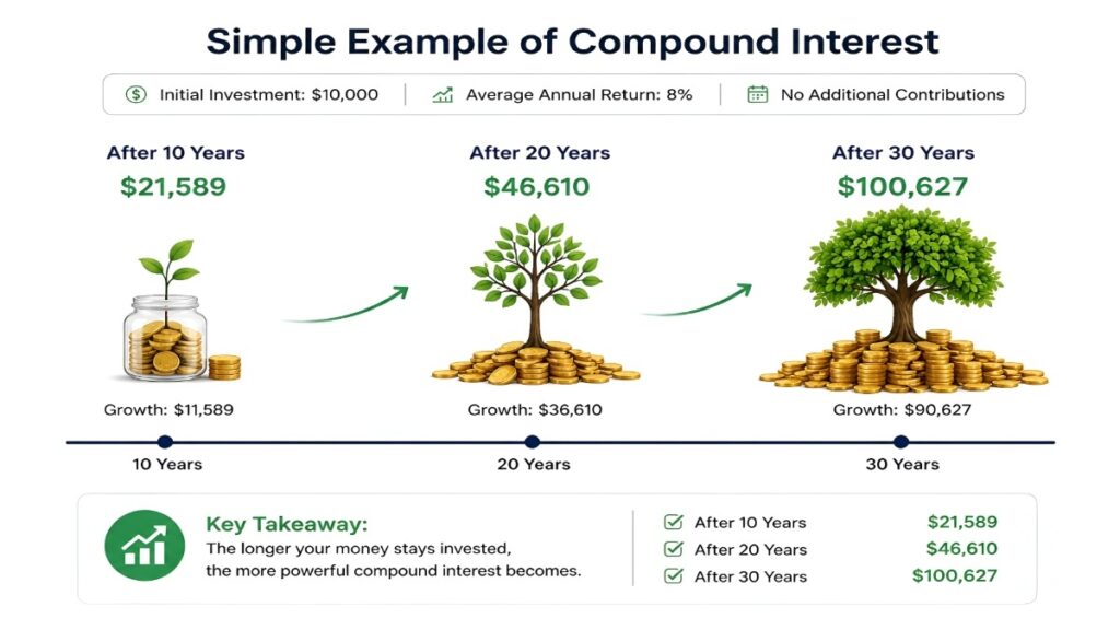 easy compound interest calculation example for beginners