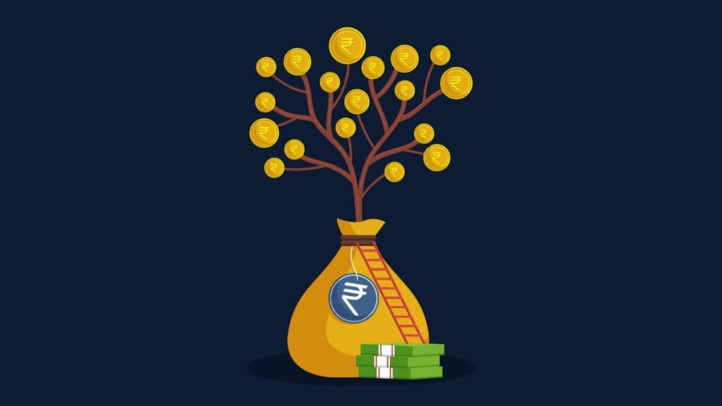 compound interest over 30 years showing exponential growth of invested money