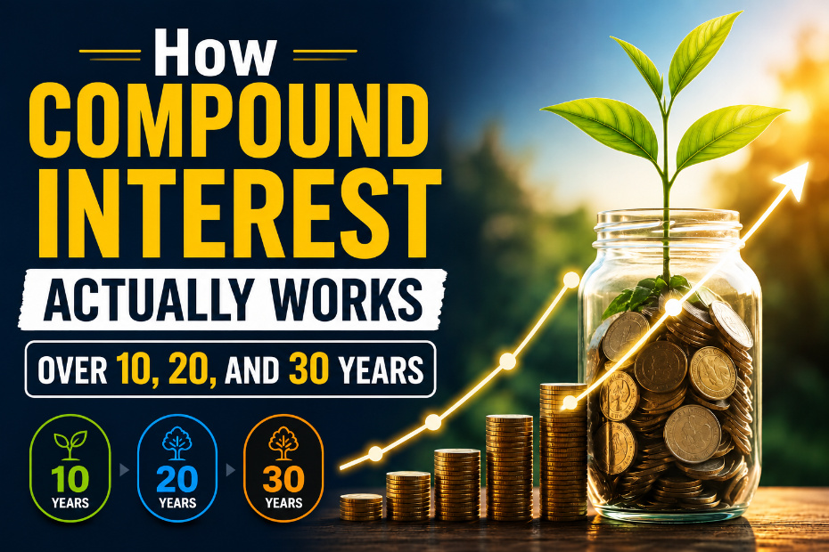 compound interest growth over 10 20 and 30 years