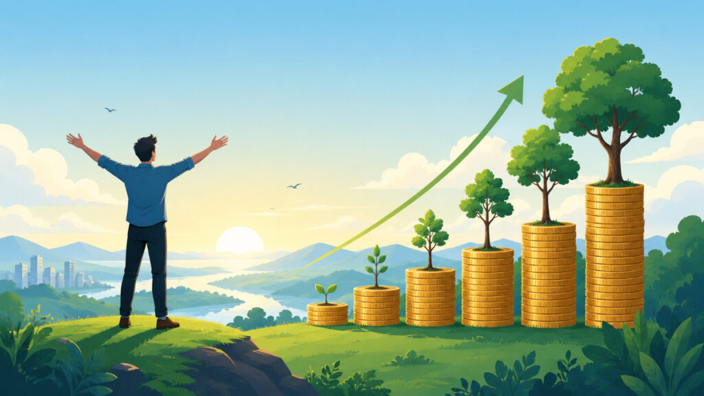 compound interest growth financial freedom illustratio