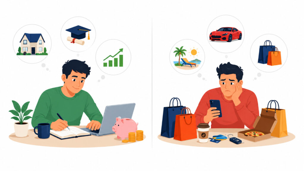 living below your means helps build wealth over time