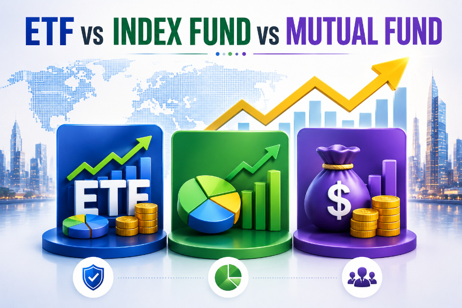 etf vs index fund vs mutual fund comparison