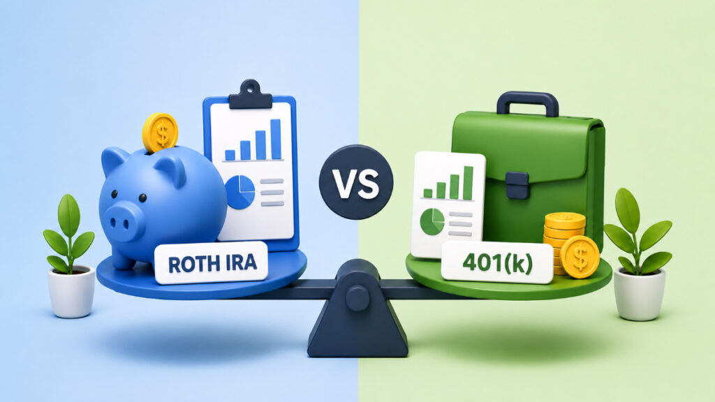 roth ira vs 401k retirement comparison